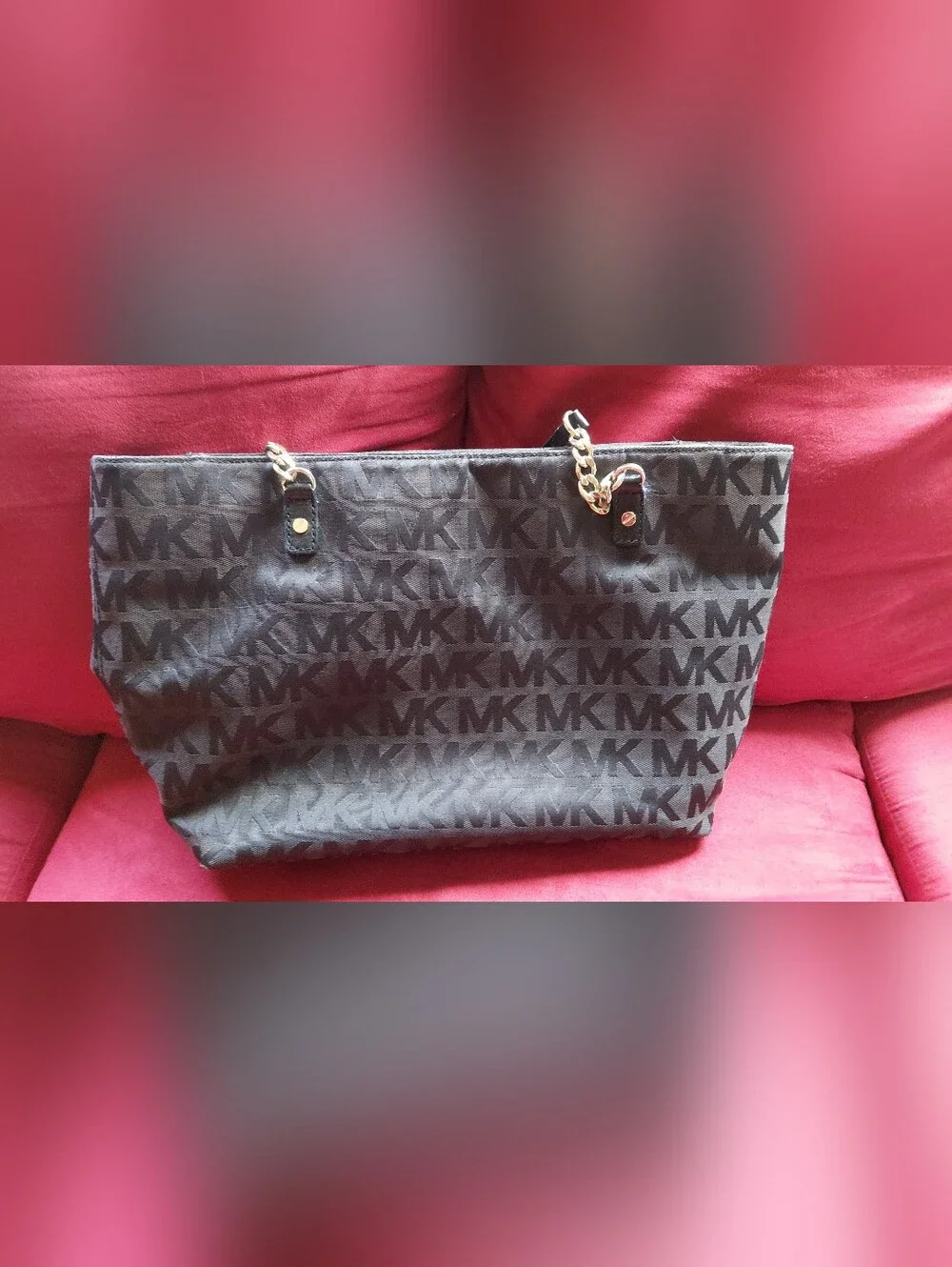 Michael Kors Black MK Logo Tote Bag